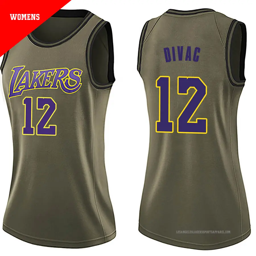 ＃12 Women's Vlade Divac Los Angeles Lakers Green Swingman Salute to Service Jersey