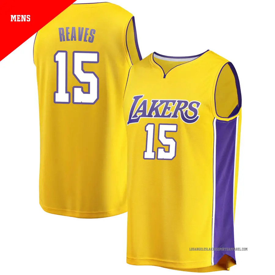 ＃15 Men's Austin Reaves Los Angeles Lakers Gold Fast Break JerseyIcon Edition