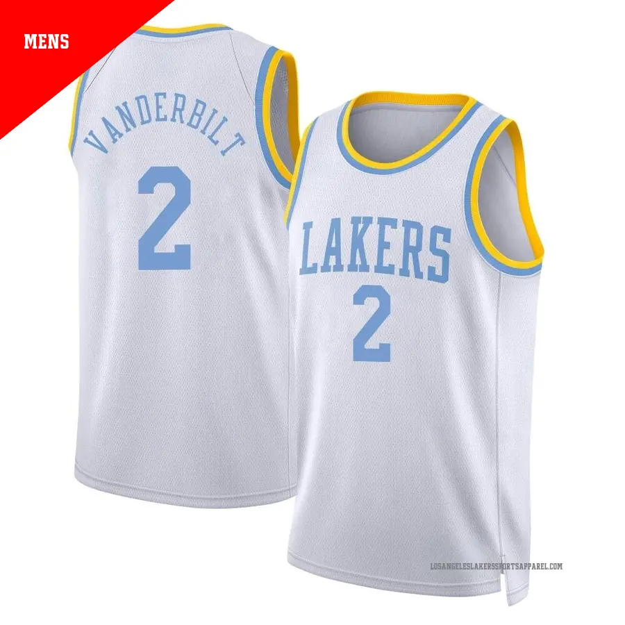 ＃2 Men's Jarred Vanderbilt Los Angeles Lakers 2022/23 Swingman White Classic Edition Jersey