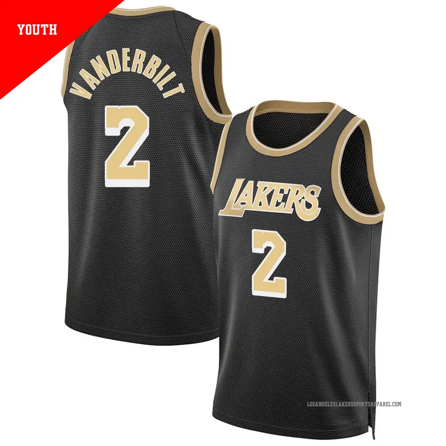 ＃2 Youth Jarred Vanderbilt Los Angeles Lakers Black Swingman Select Series Jersey