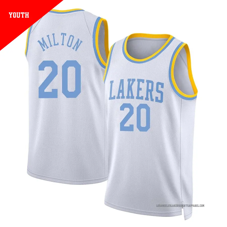 ＃20 Youth Shake Milton Los Angeles Lakers 2022/23 Swingman White Classic Edition Jersey