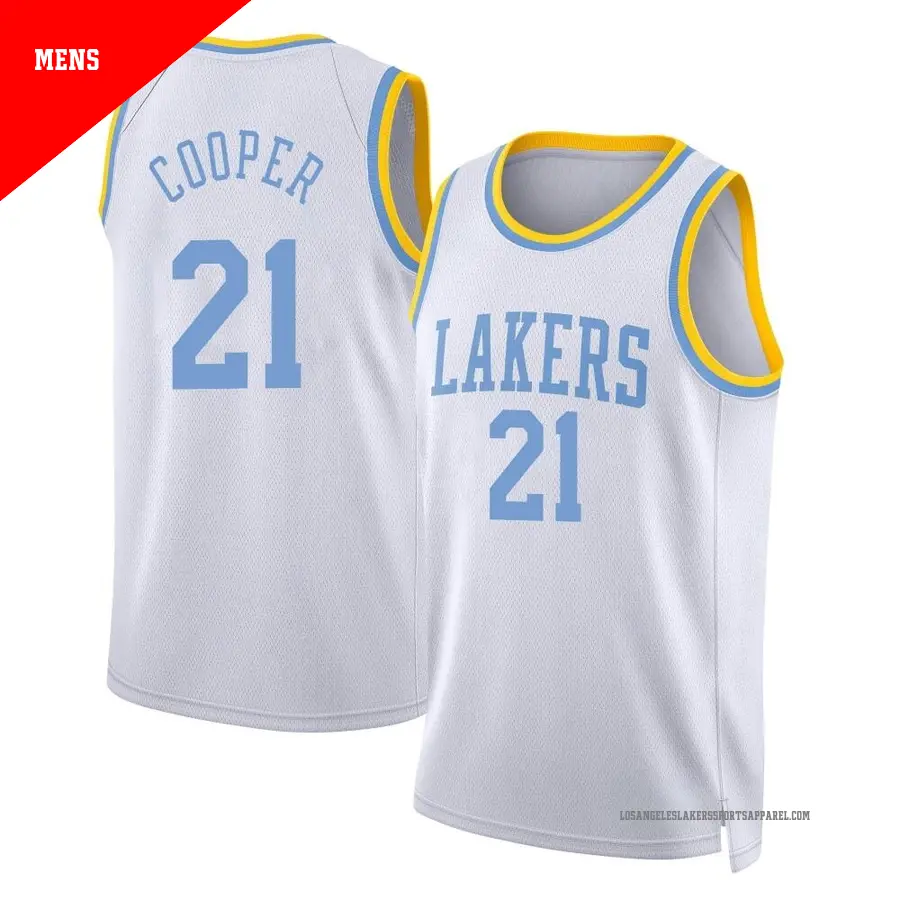 ＃21 Men's Michael Cooper Los Angeles Lakers 2022/23 Swingman White Classic Edition Jersey