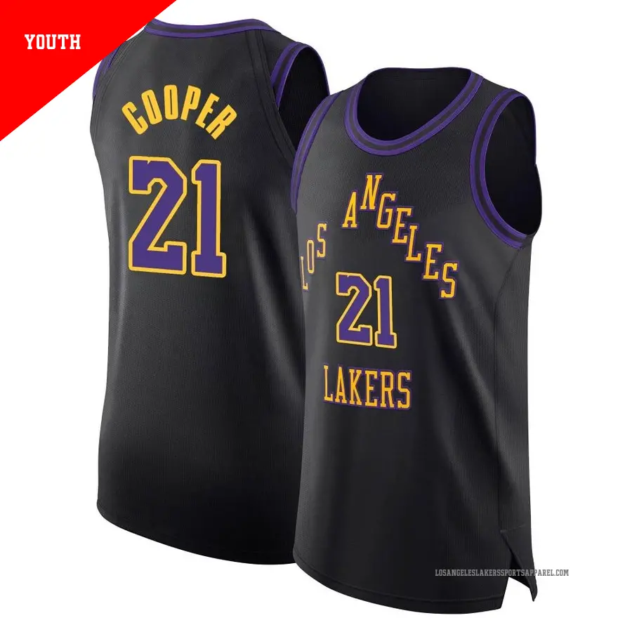 ＃21 Youth Michael Cooper Los Angeles Lakers 2023/24 Authentic Black City Edition Jersey