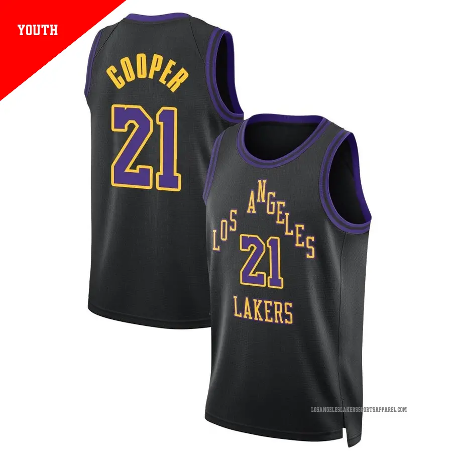 ＃21 Youth Michael Cooper Los Angeles Lakers 2023/24 Swingman Black City Edition Jersey