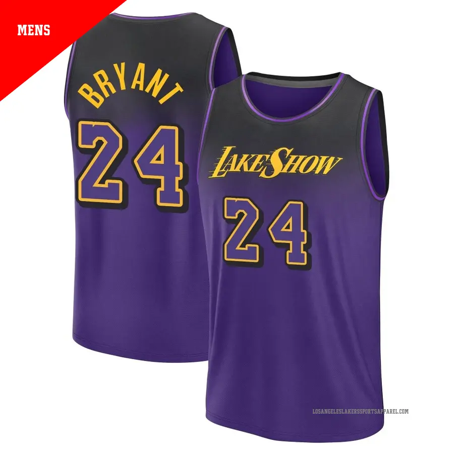 ＃24 Men's Kobe Bryant Los Angeles Lakers 2024/25 Fast Break Fanatics Purple City Edition Jersey