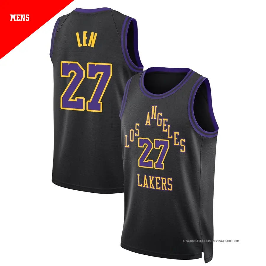 ＃27 Men's Alex Len Los Angeles Lakers 2023/24 Swingman Black City Edition Jersey