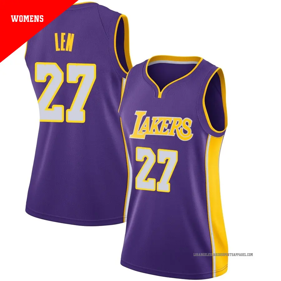 ＃27 Women's Alex Len Los Angeles Lakers Purple Swingman JerseyStatement Edition
