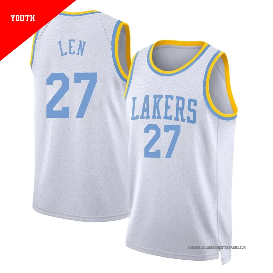 ＃27 Youth Alex Len Los Angeles Lakers 2022/23 Swingman White Classic Edition Jersey
