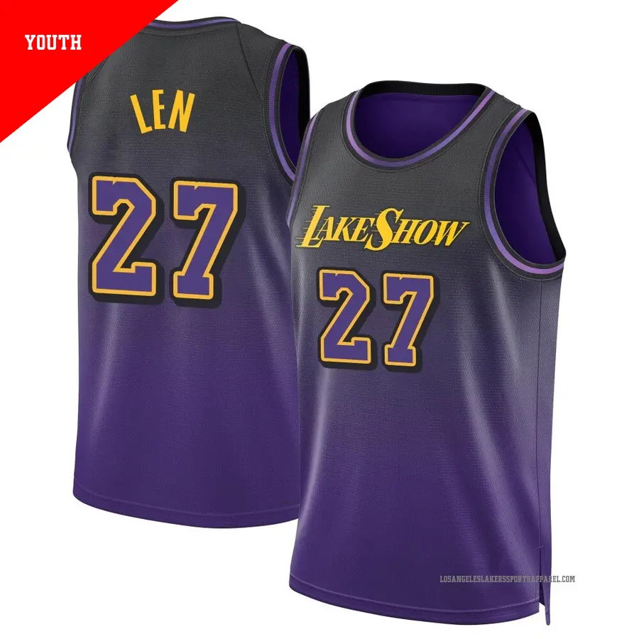 ＃27 Youth Alex Len Los Angeles Lakers 2024/25 Swingman Purple City Edition Jersey