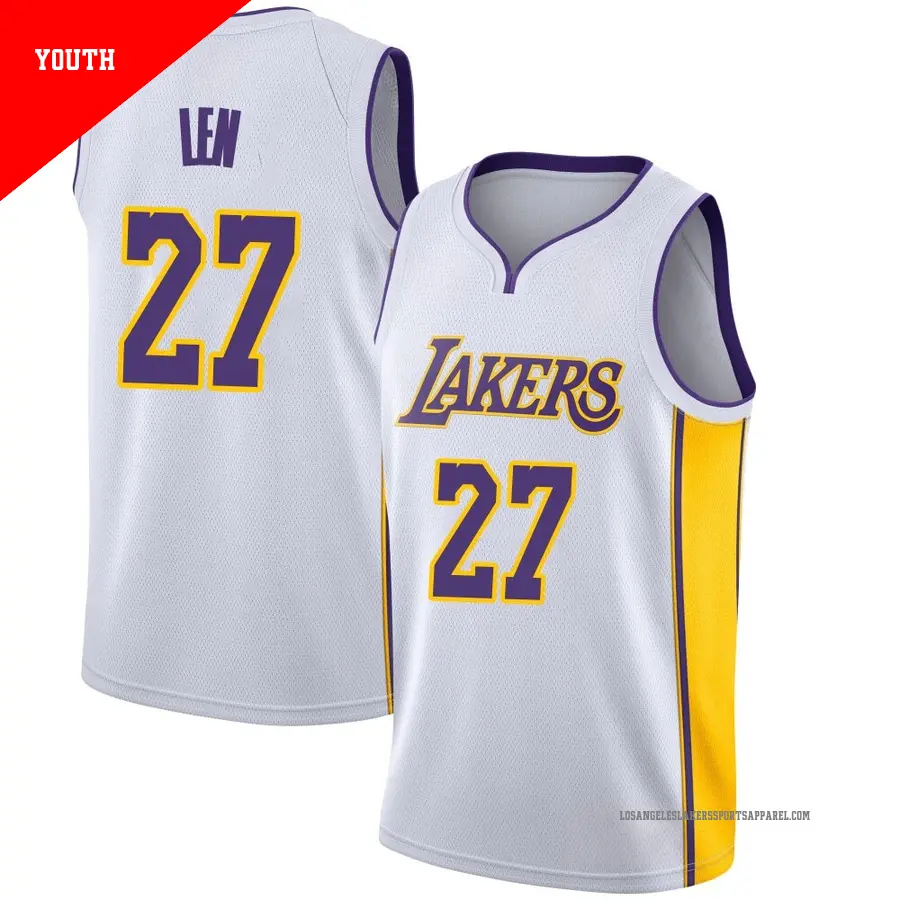 ＃27 Youth Alex Len Los Angeles Lakers White Swingman JerseyAssociation Edition