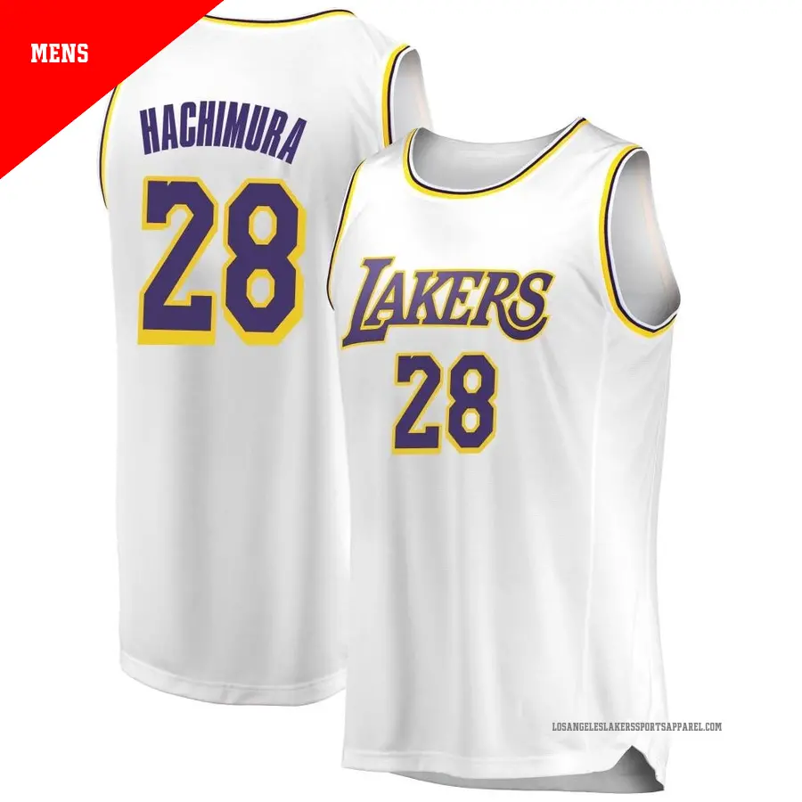 ＃28 Men's Rui Hachimura Los Angeles Lakers 2018/19 Swingman White JerseyAssociation Edition