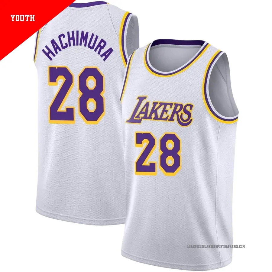＃28 Youth Rui Hachimura Los Angeles Lakers 2020/21 Swingman White JerseyAssociation Edition