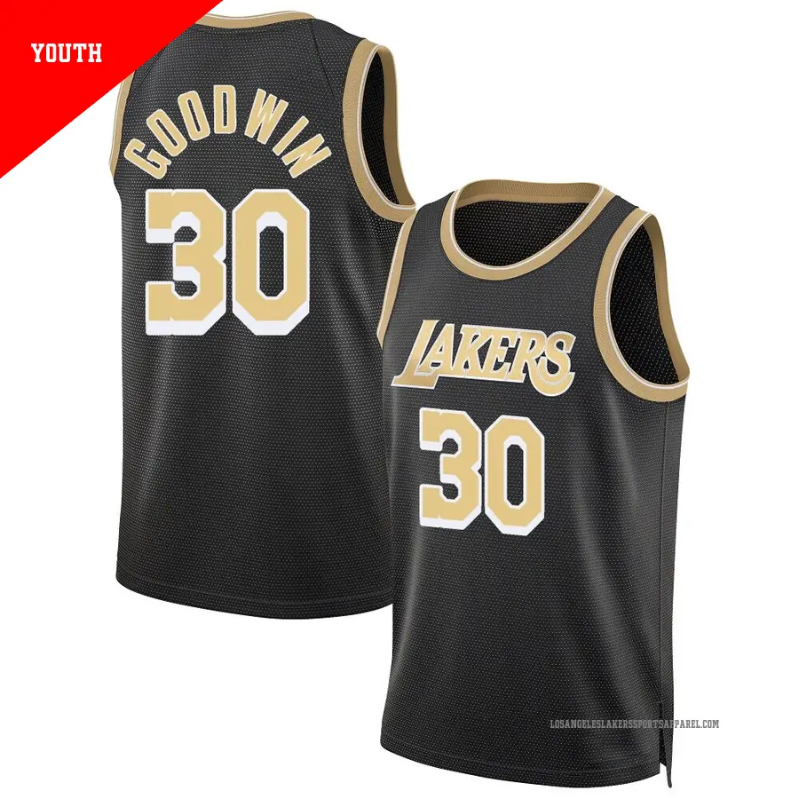 ＃30 Youth Jordan Goodwin Los Angeles Lakers Black Swingman Select Series Jersey