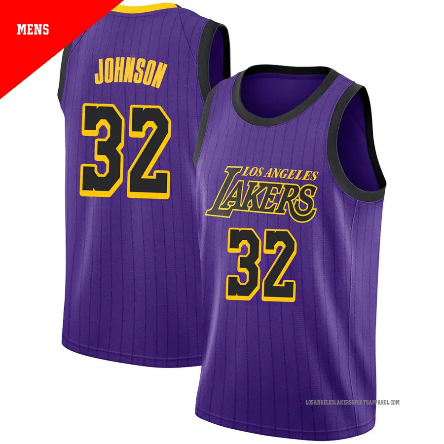 ＃32 Men's Magic Johnson Los Angeles Lakers 2018/19 Swingman Purple JerseyCity Edition