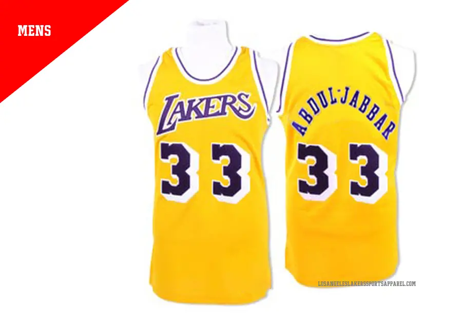 ＃33 Men's Kareem Abdul-Jabbar Los Angeles Lakers Gold Swingman Throwback Jersey