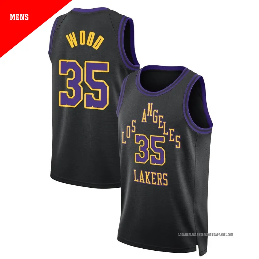 ＃35 Men's Christian Wood Los Angeles Lakers 2023/24 Swingman Black City Edition Jersey