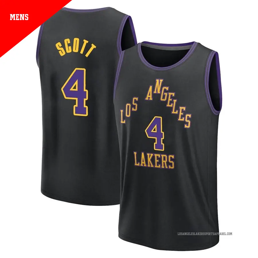 ＃4 Men's Byron Scott Los Angeles Lakers 2023/24 Fast Break Black City Edition Jersey