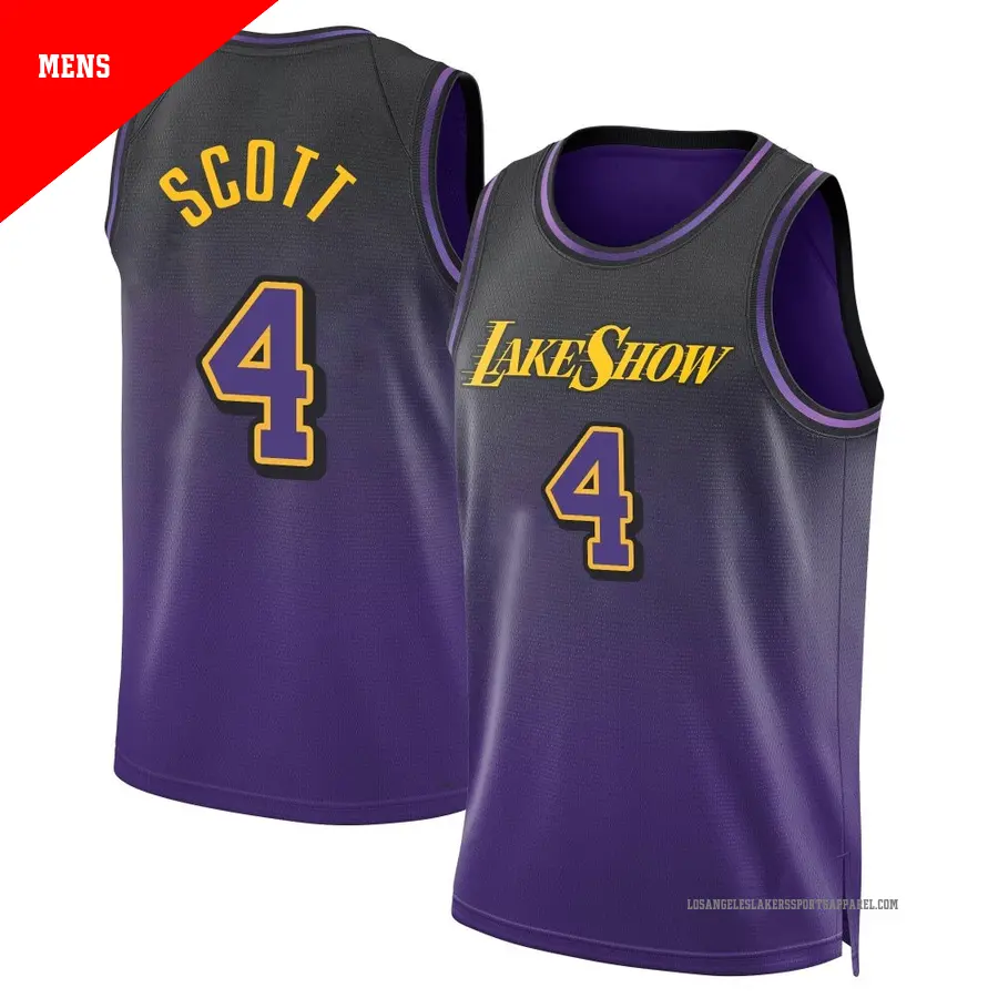 ＃4 Men's Byron Scott Los Angeles Lakers 2024/25 Swingman Purple City Edition Jersey