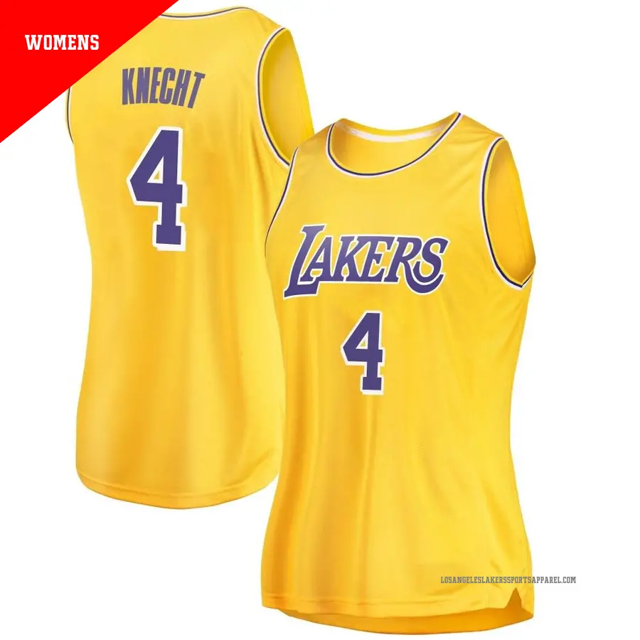 ＃4 Women's Dalton Knecht Los Angeles Lakers 2018/19 Swingman Gold JerseyIcon Edition