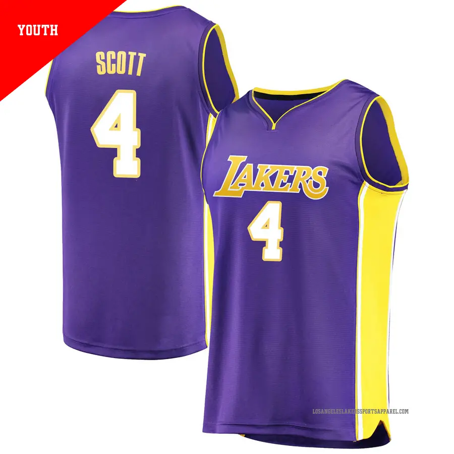 ＃4 Youth Byron Scott Los Angeles Lakers Purple Fast Break JerseyStatement Edition