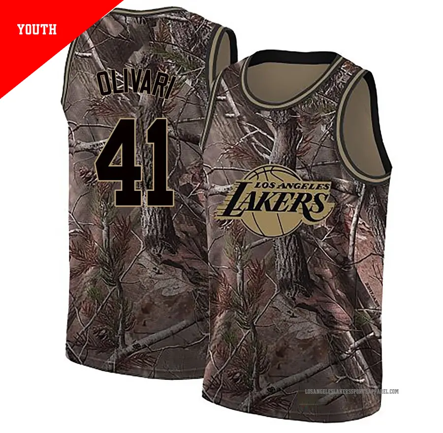 ＃41 Youth Quincy Olivari Los Angeles Lakers Camo Swingman Realtree Collection Jersey