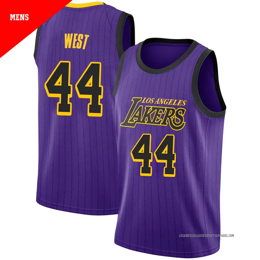 ＃44 Men's Jerry West Los Angeles Lakers 2018/19 Swingman Purple JerseyCity Edition
