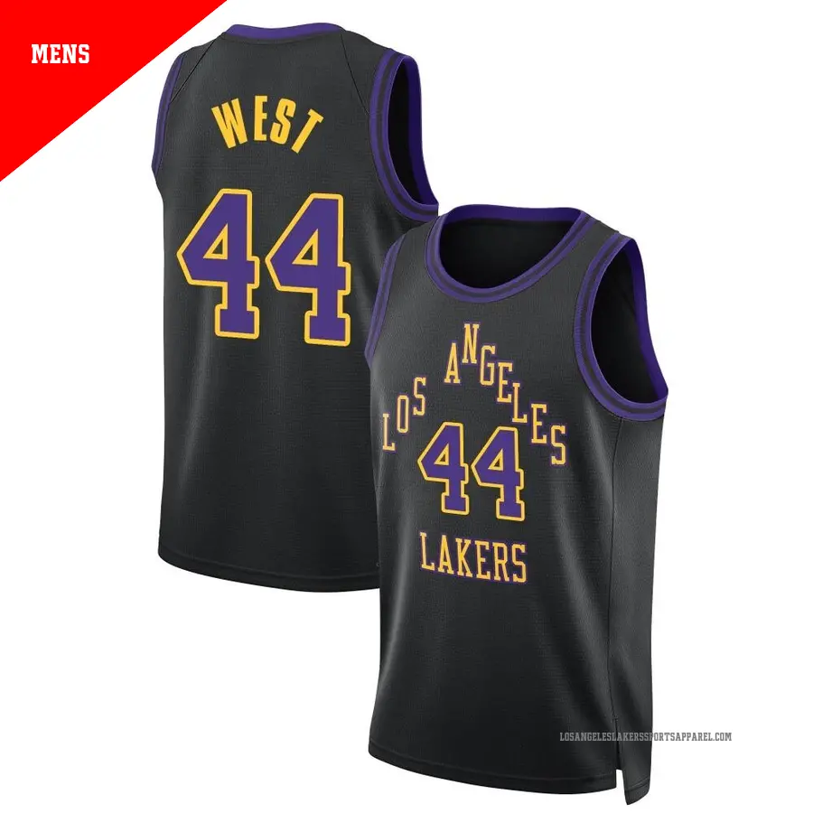 ＃44 Men's Jerry West Los Angeles Lakers 2023/24 Swingman Black City Edition Jersey