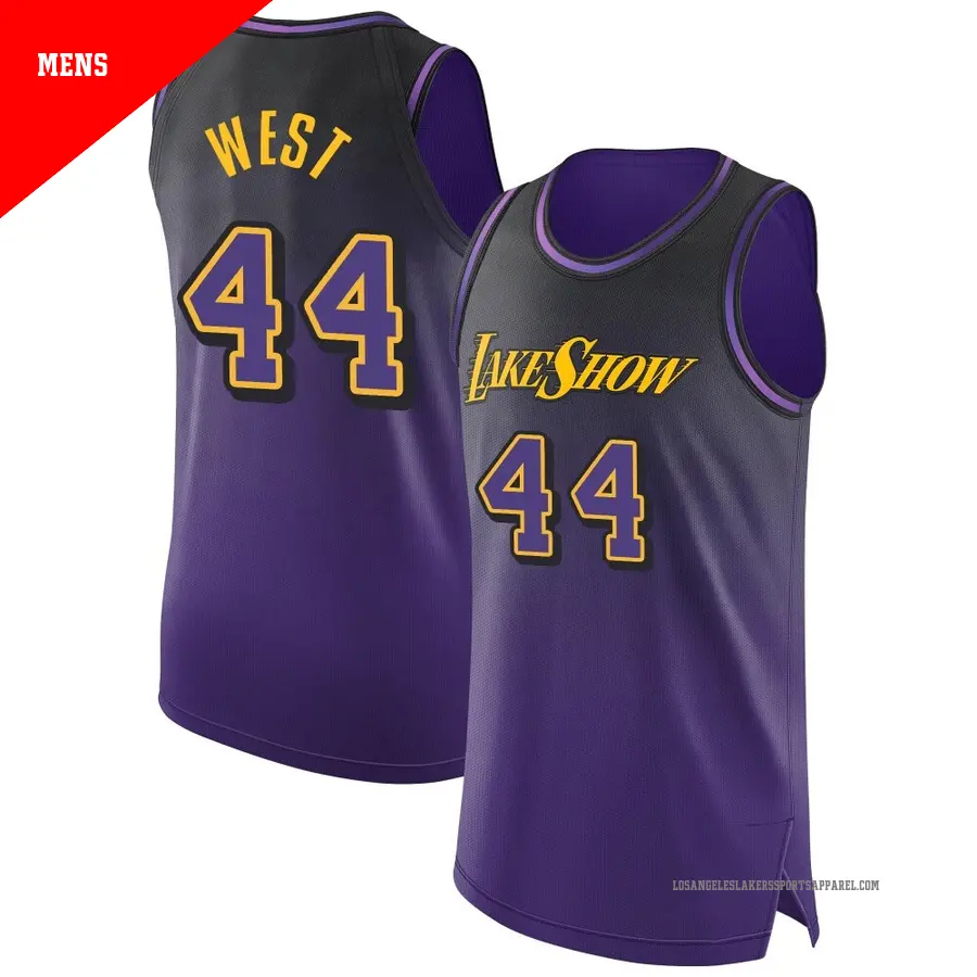 ＃44 Men's Jerry West Los Angeles Lakers 2024/25 Authentic Purple City Edition Jersey