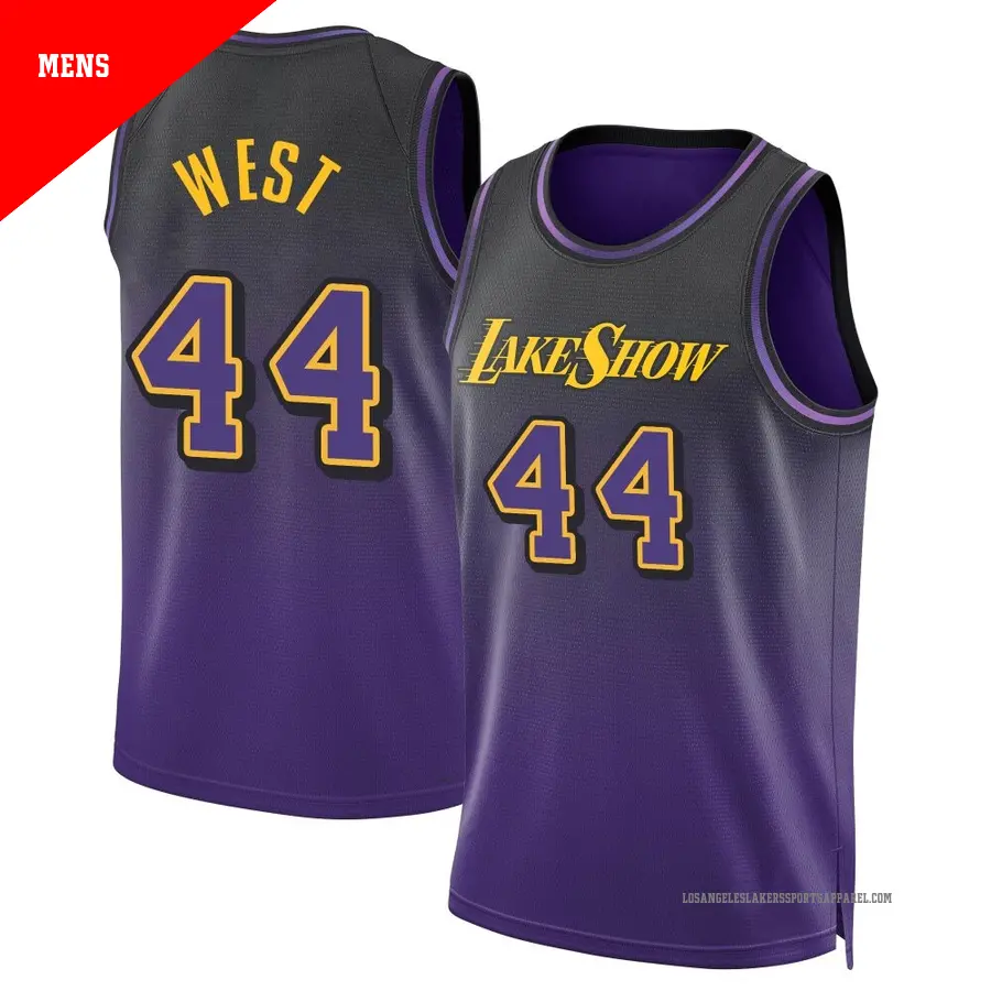 ＃44 Men's Jerry West Los Angeles Lakers 2024/25 Swingman Purple City Edition Jersey