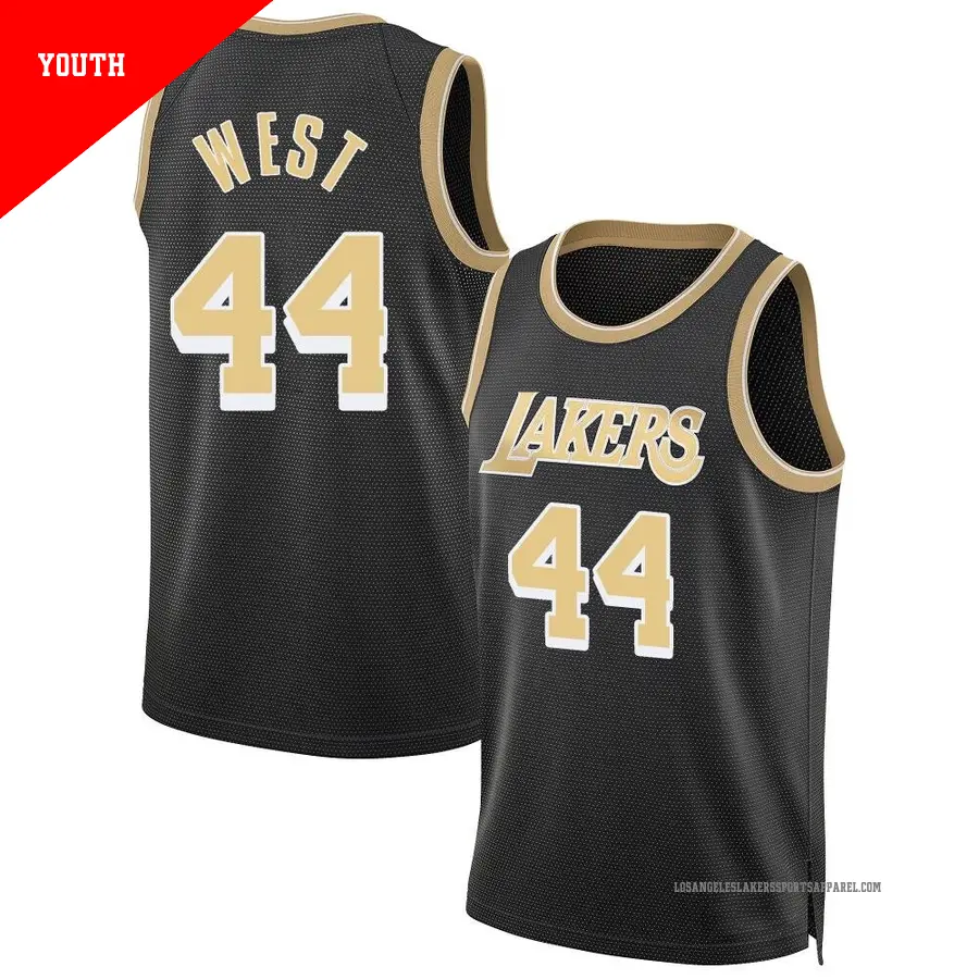 ＃44 Youth Jerry West Los Angeles Lakers Black Swingman Select Series Jersey