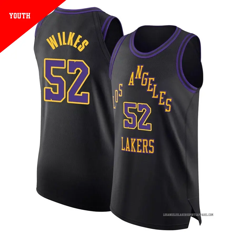 ＃52 Youth Jamaal Wilkes Los Angeles Lakers 2023/24 Authentic Black City Edition Jersey