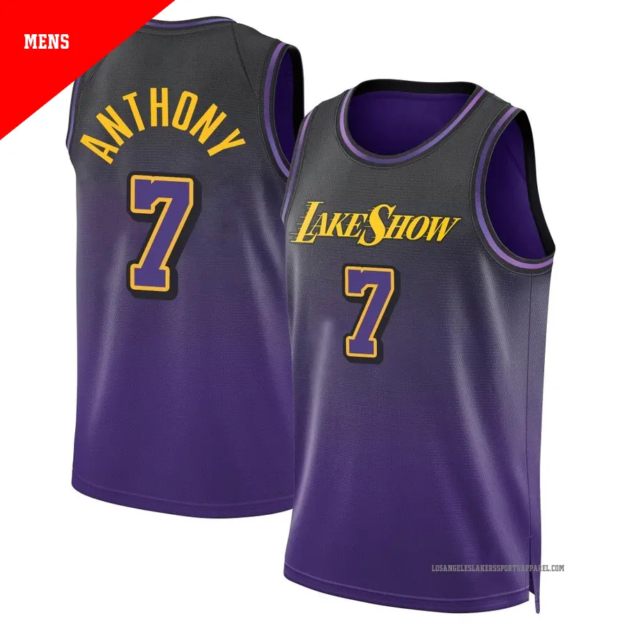 ＃7 Men's Carmelo Anthony Los Angeles Lakers 2024/25 Swingman Purple City Edition Jersey