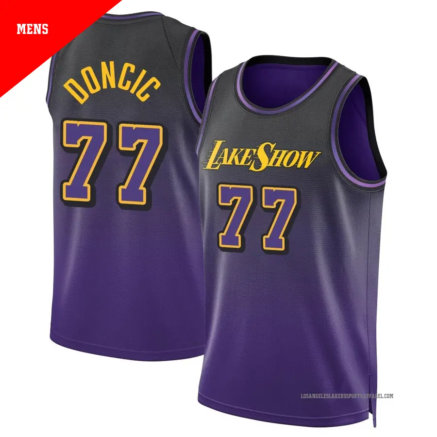 ＃77 Men's Luka Doncic Los Angeles Lakers 2024/25 Swingman Purple City Edition Jersey