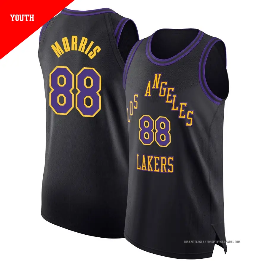 ＃88 Youth Markieff Morris Los Angeles Lakers 2023/24 Authentic Black City Edition Jersey