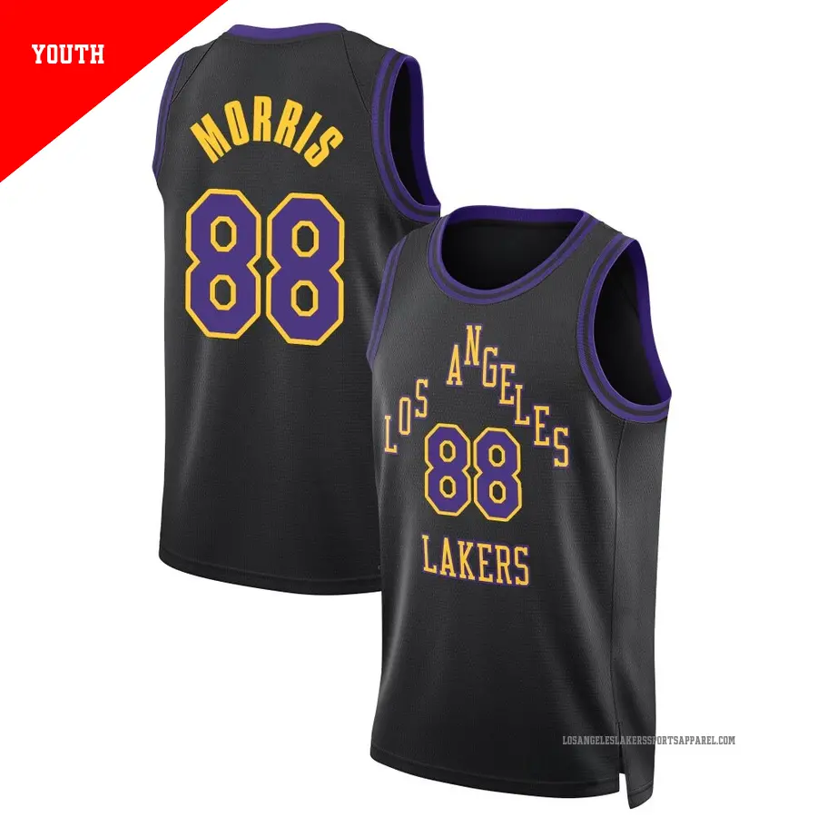 ＃88 Youth Markieff Morris Los Angeles Lakers 2023/24 Swingman Black City Edition Jersey
