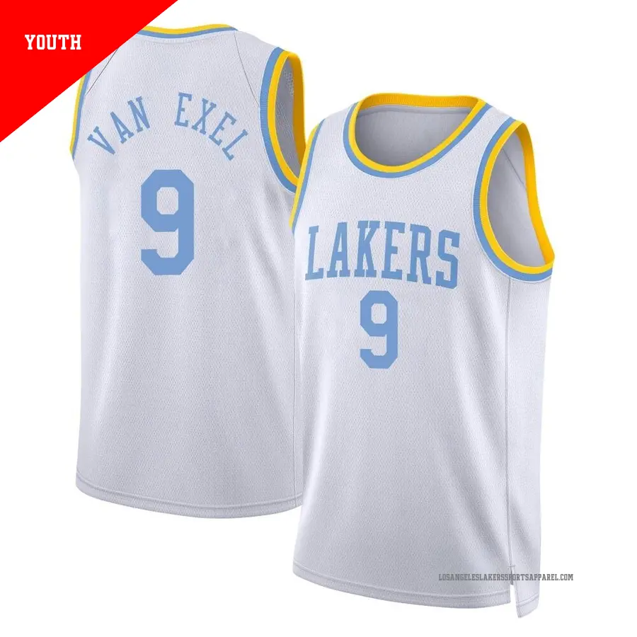 ＃9 Youth Nick Van Exel Los Angeles Lakers 2022/23 Swingman White Classic Edition Jersey