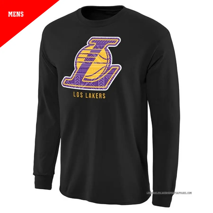Men's Los Angeles Lakers Black Noches Enebea Long Sleeve T-Shirt