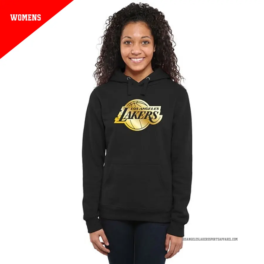 Women's Los Angeles Lakers Gold Collection Ladies Pullover HoodieBlack
